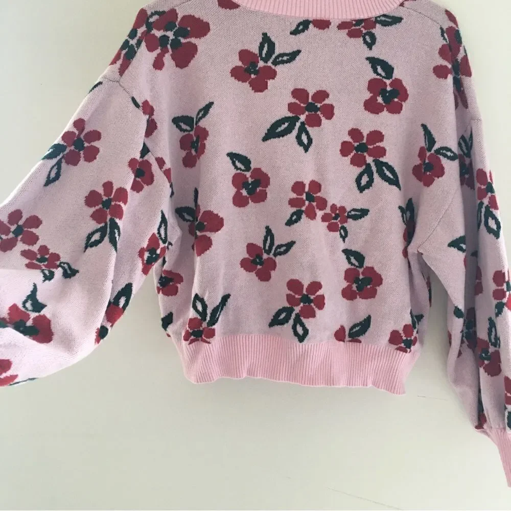 MEDIUM Thickness Adorable puff sleeve Crop sweater - Picture 8 of 8